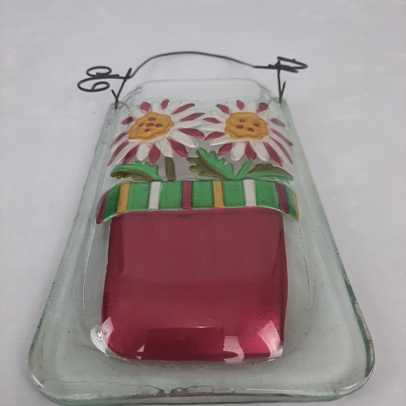 Fused Glass Hanging Pocket Flower Vase - Picture 5 of 9